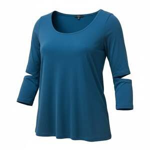 DREW Women's Teal Long Sleeve Cutout Elbow Tunic Top